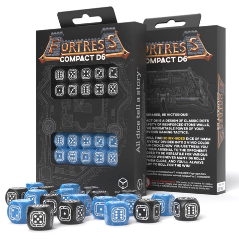 Q workshop: Fortress Compact D6 Black & Blue kauliukų rinkinys Q - workshop - HOBI.LT 🇱🇹