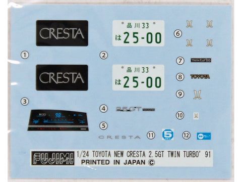 Fujimi Toyota Cresta 2.5GT Twin Turbo 1991 1/24 plastikinis surinkimo rinkinys