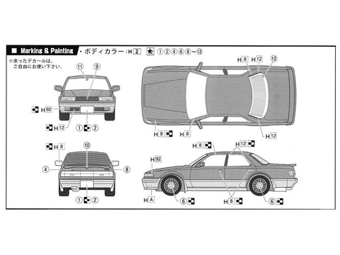 Fujimi Toyota Cresta 2.5GT Twin Turbo 1991 1/24 plastikinis surinkimo rinkinys