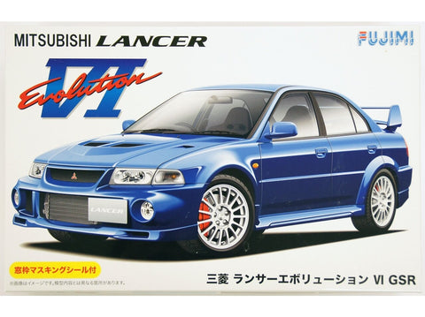 Fujimi Mitsubishi Lancer Evolution VI GSR 1/24 – plastikinis modelis su kaukėmis