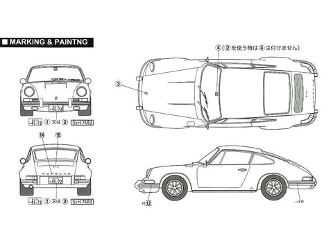 Fujimi Porsche 911S Coupe 1969 plastikinis modelis 1/24