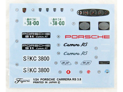 Fujimi Porsche 911 Carrera 3.8 RSR 1/24 surenkamas plastikinis modelis