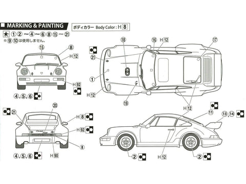 Fujimi Porsche 911 Carrera 3.8 RSR 1/24 plastikinis surinkimo rinkinys