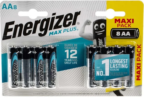 Energizer Max Plus AA šarminės baterijos 8 vnt., ilgo veikimo