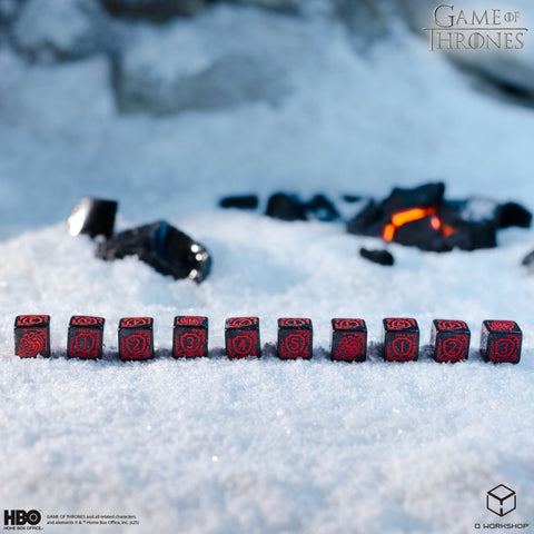 Sostų karai Targaryen D6 kauliukų rinkinys 10 vnt – Q‑Workshop