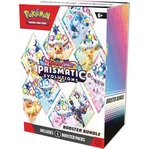 Pokemon Prismatic Evolutions 6 booster pakelių rinkinys kolekcionieriams