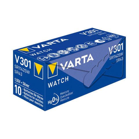 Varta 301 sidabro oksido laikrodžių baterijos 1.55V, 10 vnt.