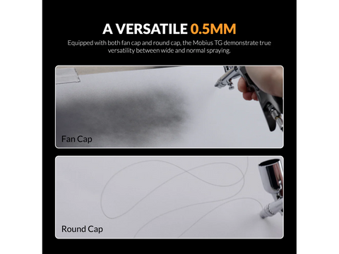 Gaahleri GHPM Mobius TG 0,5 mm trigerinis aerografas su ventiliatoriaus antgaliu