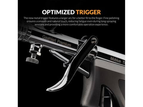 Gaahleri GHPM Mobius TG 0,5 mm trigerinis aerografas su ventiliatoriaus antgaliu