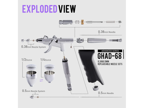 Gaahleri GHAD-68 Advanced serijos aerografas 0.38/0.5 mm, 40140