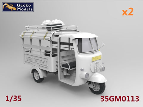 Gecko Models Lambretta motoriniai triračiai Saigone, 2 modeliai 1/35, 35GM0113