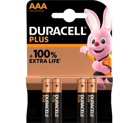 Duracell Plus AAA šarminės baterijos, ilgalaikės, 4 vnt.