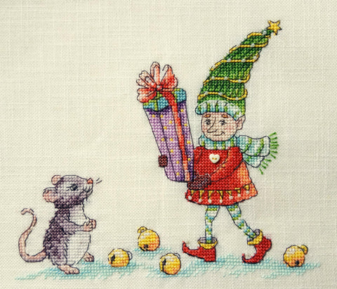 Siuvinėjimo kryželiu rinkinys NeoCraft „Pelės dovana“ 16x19 cm