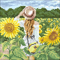 Crafting Spark: Girl in Sunflowers 20х20 Deimantinio Paveikslo komplektas Cs2625 - HOBI.LT 🇱🇹