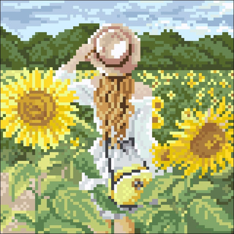 Crafting Spark: Girl in Sunflowers 20х20 Deimantinio Paveikslo komplektas Cs2625 - HOBI.LT 🇱🇹