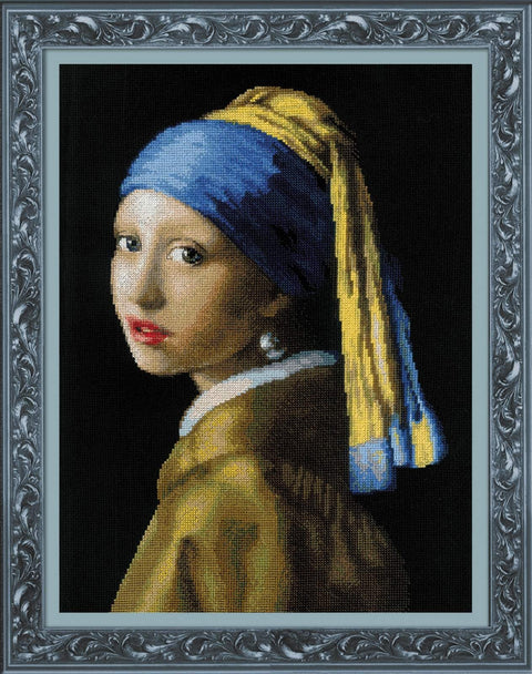 RIOLIS: Girl with a Pearl Earring after J. Vermeer's Painting. Siuvinėjimo rinkinys iš RIOLIS Nr.: 100/063 - HOBI.LT 🇱🇹