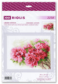 Kryželių rinkinys Riolis Gorgeous Azalea, 30×24 cm, rožinių ir raudonų azalijų motyvas ant pakuotės, skirtas namų dekorui