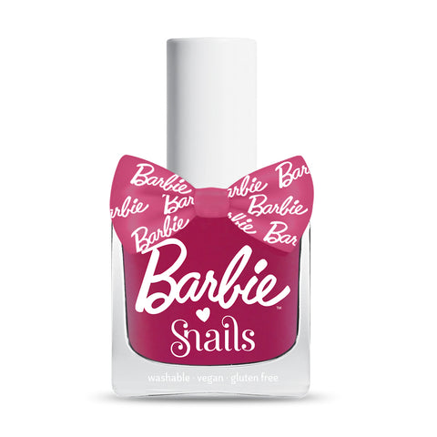 Barbie Snails vandens pagrindo nagų lakas vaikams „Gotta Glow“, tamsiai rožinis su blizgučiais, plaunamas vandeniu, 10,5 ml