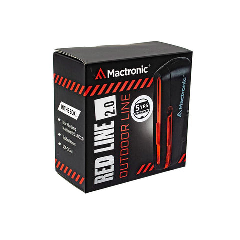 Mactronic Red Line 2.0 galinis dviračio žibintas 20 lm USB-C 360°