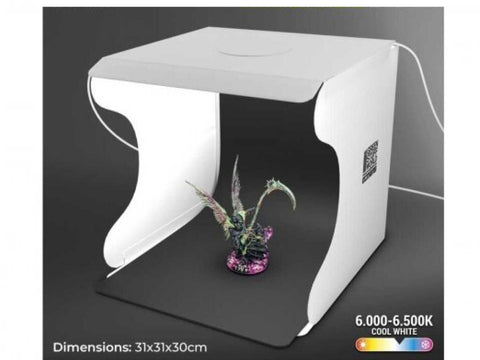 Green Stuff World Šviesdėžė XL – LED fotostudija, sulankstoma, USB 31x31x30 cm