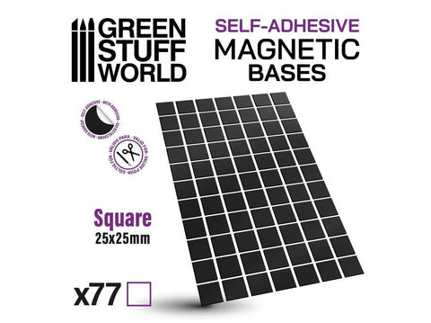 Green Stuff World lipnios magnetinės bazės 25x25 mm, kvadratinės