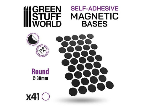 Green Stuff World savaime lipnios magnetinės bazės, apvalios 30 mm