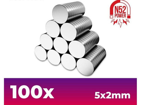 Green Stuff World neodimio magnetai N52 5x2 mm, 100 vnt