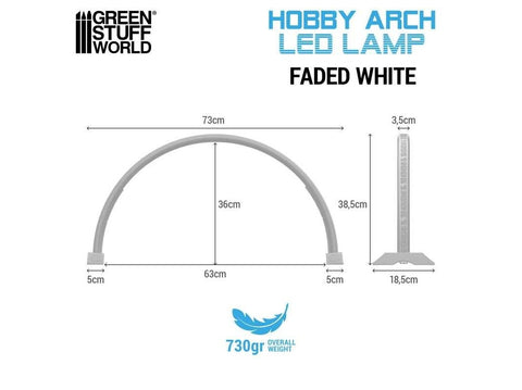 Green Stuff World Hobby Arch LED arkinė lempa, Faded White, be šešėlių
