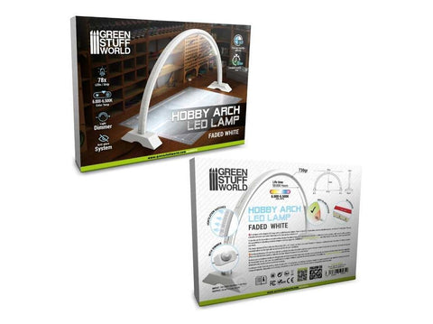 Green Stuff World Hobby Arch LED arkinė lempa, Faded White, be šešėlių