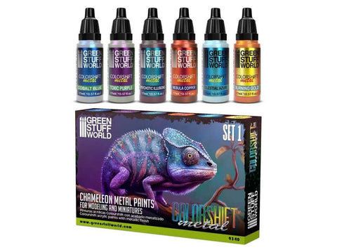Green Stuff World chameleoniniai akriliniai dažai – rinkinys 1 (6 spalvos)