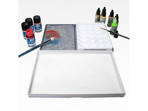 Green Stuff World šlapia paletė Ultimate XL su drybrush ir silikonine palete