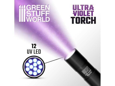 Green Stuff World UV žibintuvėlis 385–400 nm, 12 LED, aliuminis