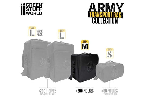 Green Stuff World Army Transport Bag M – figūrėlių tašė, 4 lentynos, magnetams