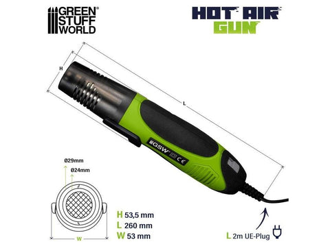 Green Stuff World karšto oro pistoletas 450W su stovu (280–450°C)