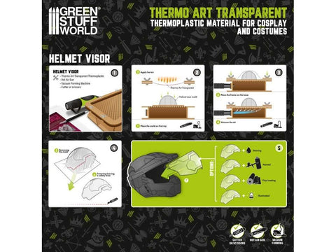 Green Stuff World ThermoArt skaidri termoplastinė plokštė 200x300, 0,75 mm PETG