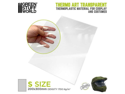Green Stuff World ThermoArt skaidri termoplastinė plokštė 200x300, 0,75 mm PETG