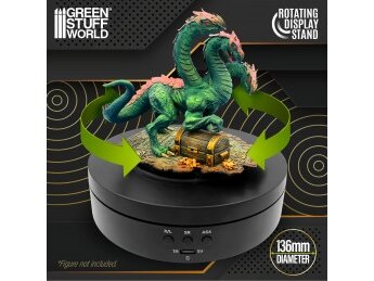 Green Stuff World 136 mm sukamasis ekspozicinis padas, USB/baterijos, juodas 360°