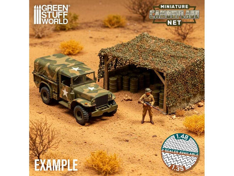 Green Stuff World miniatiūrų maskavimo tinklas chaki 1/48 (13512)