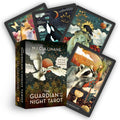 Guardian of the Night tarot kortos, MJ Cullinane — 78 kortų rinkinys su vadovėliu; fanuotos kortos skirtingomis gyvūnų iliustracijomis: pelėda, meškėnas, liūtas, lapė