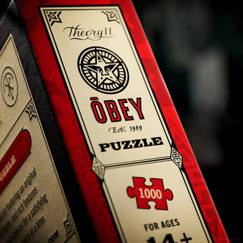 Theory11 OBEY dėlionė 1000 detalių su Shepard Fairey koliažu