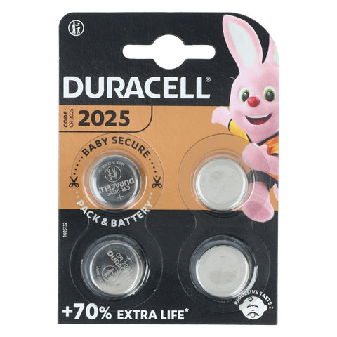 Duracell CR2025 3V ličio baterijos 4 vnt. automobilių raktams ir laikrodžiams