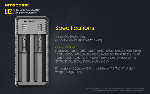 Nitecore UI2 USB dviejų lizdų Li-ion akumuliatorių įkroviklis