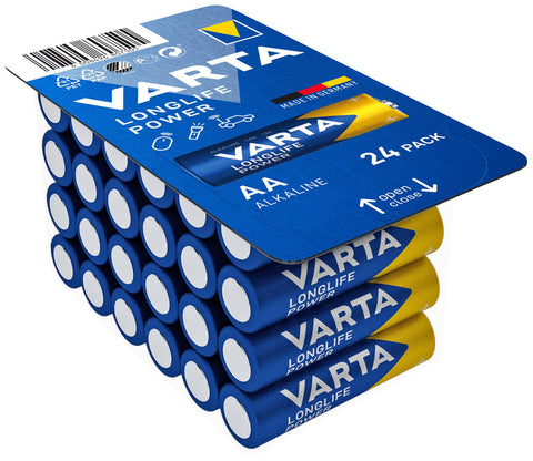Varta Longlife Power AA LR6 šarminės baterijos, 24 vnt.
