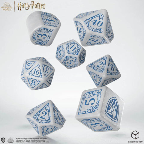 Q - Workshop: Harry Potter. Ravenclaw Modern Dice kauliukų rinkinys (baltos sp.) - HOBI.LT 🇱🇹