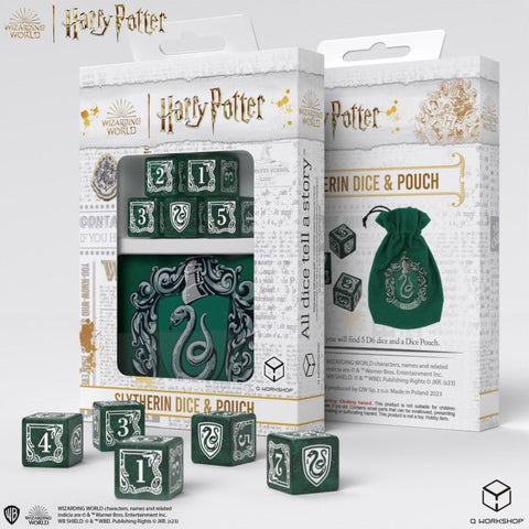 Q - Workshop: Harry Potter. Slytherin Dice & Pouch kauliukų ir maišelio rinkinys - HOBI.LT 🇱🇹