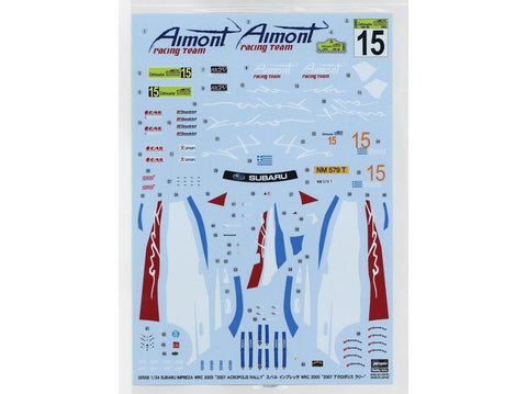 Hasegawa Subaru Impreza WRC 2005–2007 Acropolis Rally 1/24 surinkimo rinkinys