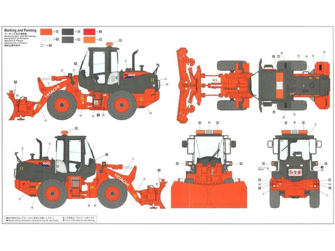 Hasegawa Hitachi ZW100-6 ratinis krautuvas su sniego peiliu 1/35 (66102)