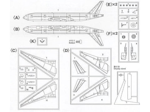 Hasegawa JAL Boeing 777-200 lėktuvo modelis 1/200 mastelis