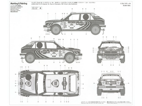 Lancia Delta HF Integrale 16v 1991 ROC 1/24 Hasegawa modelis