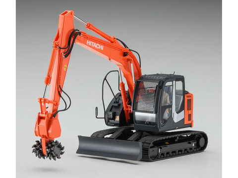 Hasegawa Hitachi Zaxis 135US ekskavatorius su pjovimo galvomis 1/35 modelis